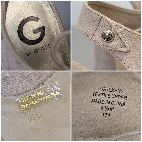 G by Guess Womens Beige Lace Up Cutout Platform Wedge Booties 9.5M - Picture 9 of 16